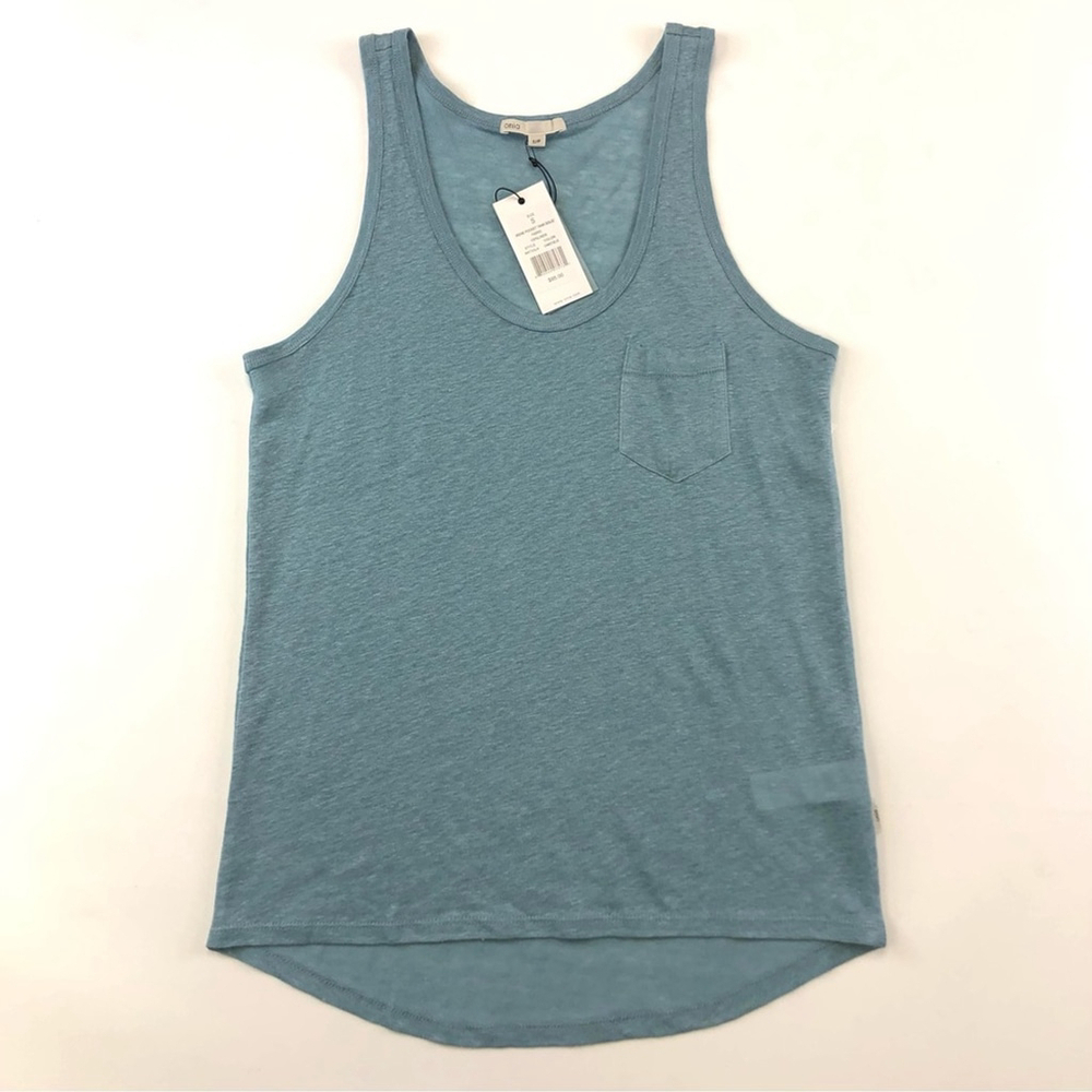 Onia Irene linen pocket tank in Cameo Blue NEW with tags Small